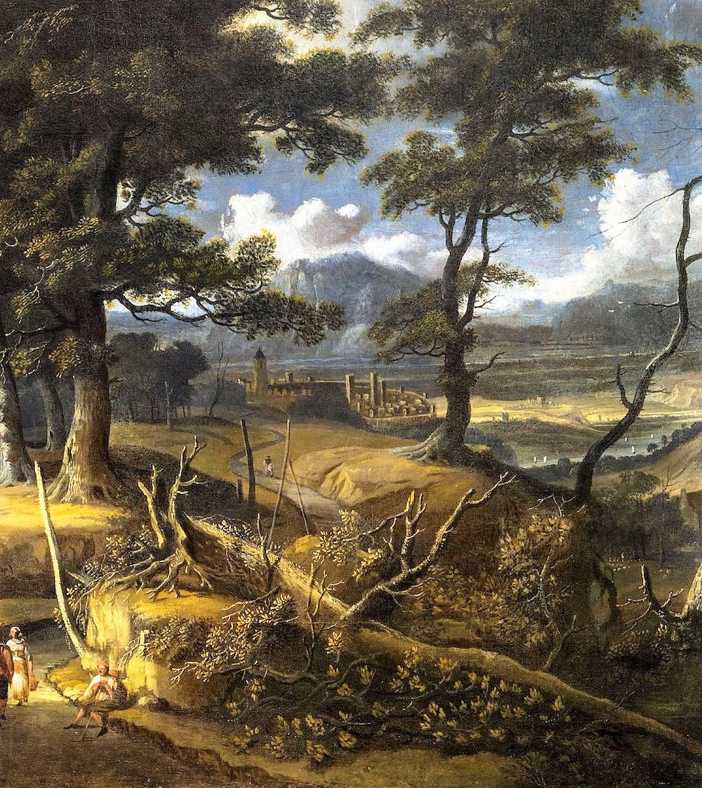 Jan Looten (amsterdam, 1618 -1681) Wood Landscape With Wayfarers And Village-photo-4