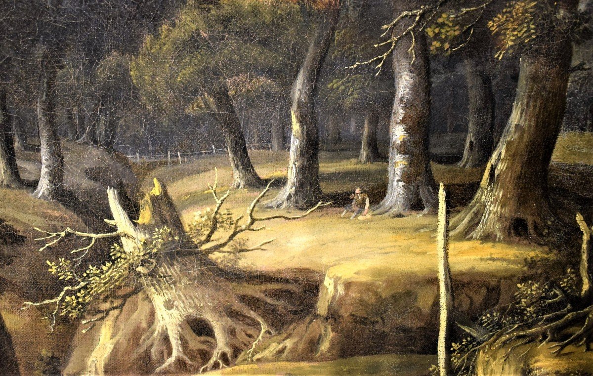 Jan Looten (amsterdam, 1618 -1681) Wood Landscape With Wayfarers And Village-photo-4