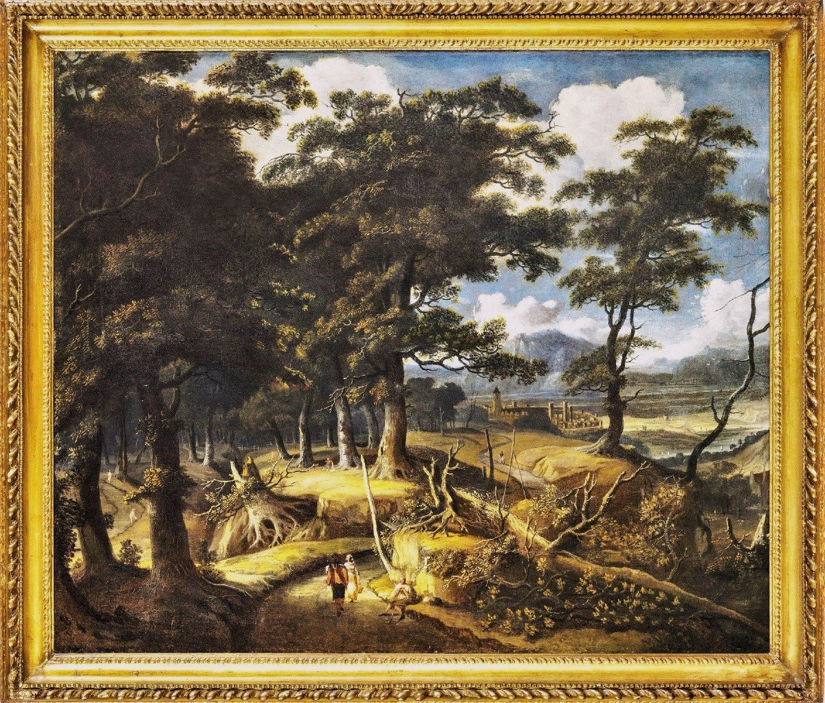 Jan Looten (amsterdam, 1618 -1681) Wood Landscape With Wayfarers And Village