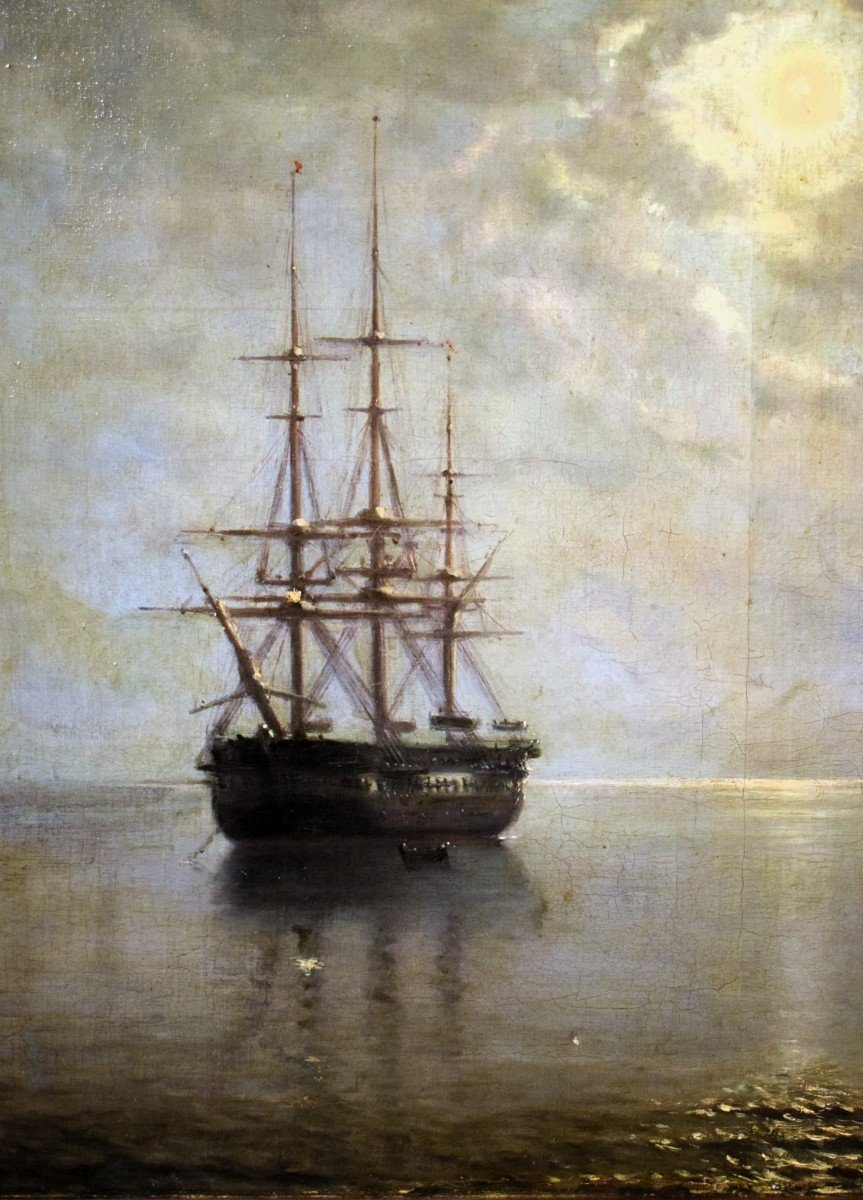 Venice, San Giorgio Maggiore By Moonlight - Baron Deslanders E.a. (1800 - 1900)-photo-2
