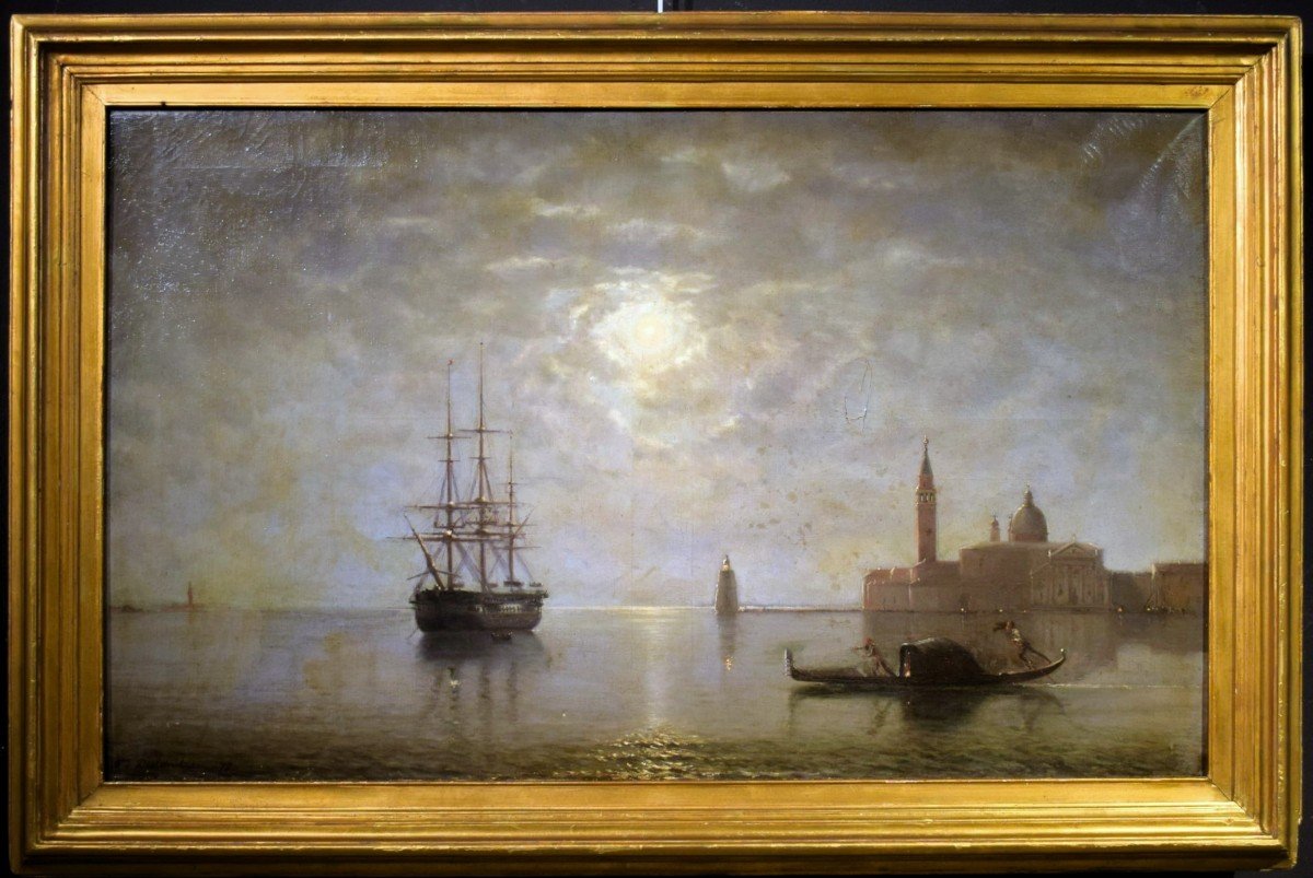 Venice, San Giorgio Maggiore By Moonlight - Baron Deslanders E.a. (1800 - 1900)
