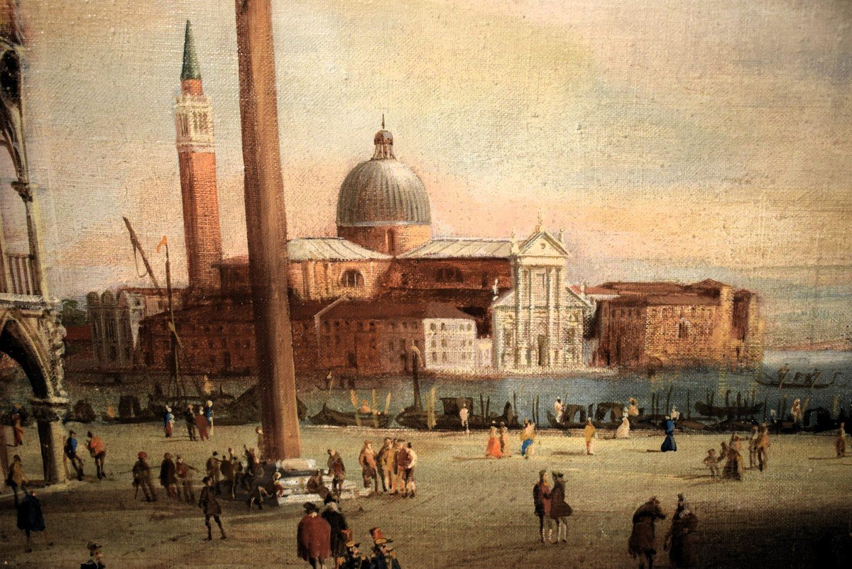 Venice, The Square And The San Marco Basin - Venetian Master Of The 19th Century-photo-2