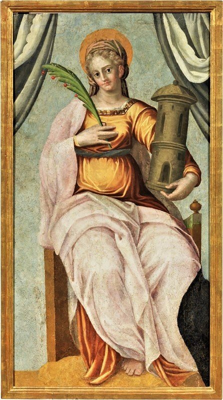 "santa Barbara" Tempere Su Tavola  Epoca XV° Secolo