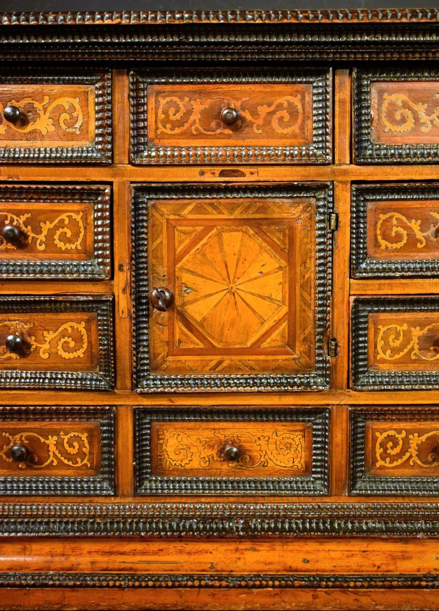 Inlaid Coin Cabinet - City Of Verona,  2nd Half Of The 16th Century-photo-2