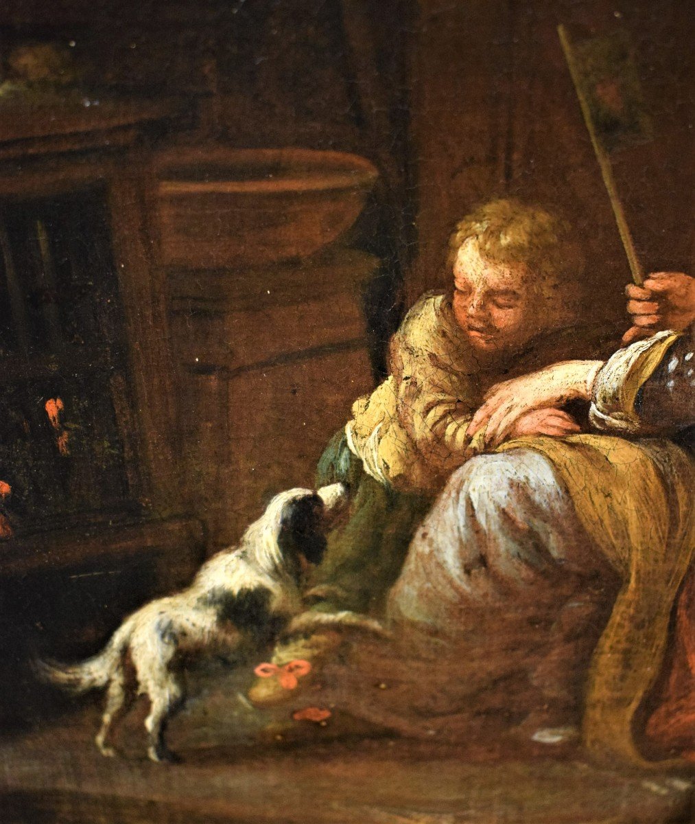Interior With Toilet Scene -   David Teniers II The Younger (1610-1690) Workshop Of-photo-1