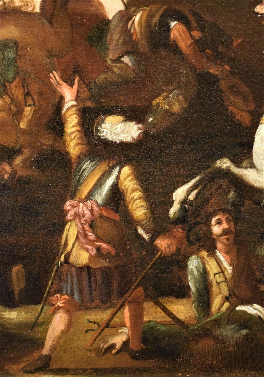 Battle Under The Fortress - Jacques Courtois The Borgognone (saint -hyppolite 1621 - Rome 1676)-photo-4