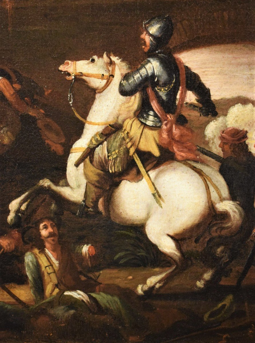 Battle Under The Fortress - Jacques Courtois The Borgognone (saint -hyppolite 1621 - Rome 1676)-photo-5