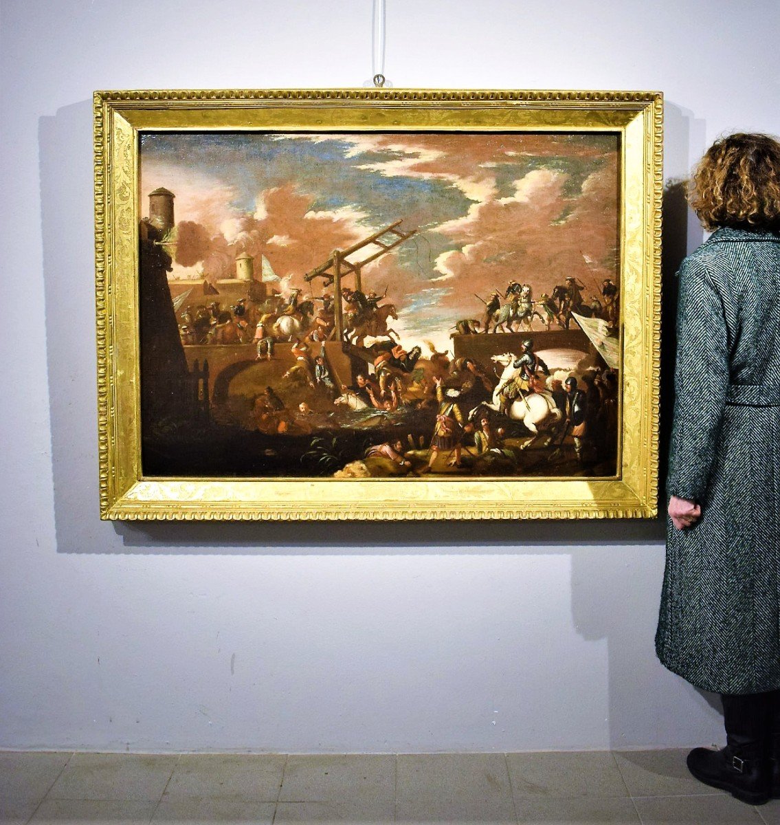 Battle Under The Fortress - Jacques Courtois The Borgognone (saint -hyppolite 1621 - Rome 1676)-photo-8