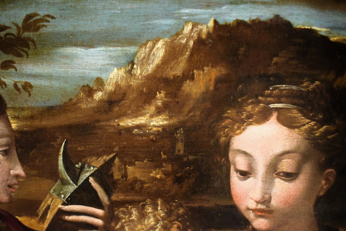 Madonna And Child, St. John The Baptist, St. Catherine And St. Zacharias  - Late 16th Century-photo-6