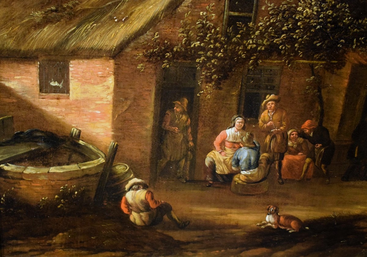 La cour de la taverne - David Teniers le Jeune (Anvers 1610 – Bruxelles 1690)-photo-2