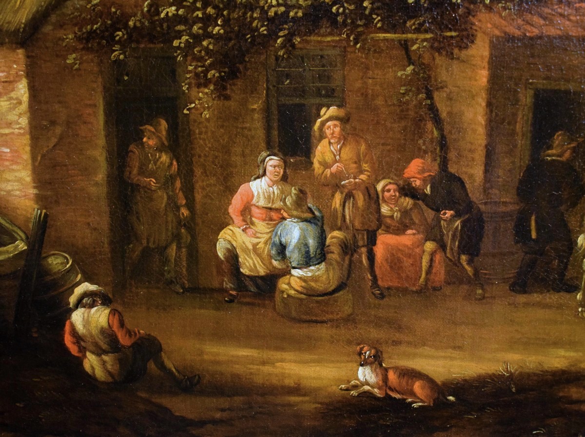 La cour de la taverne - David Teniers le Jeune (Anvers 1610 – Bruxelles 1690)-photo-4