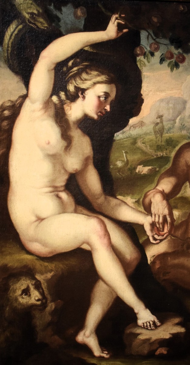Adam And Eve  - Flemish Master  - 17th Century-photo-3