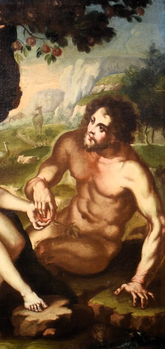 Adam And Eve  - Flemish Master  - 17th Century-photo-4
