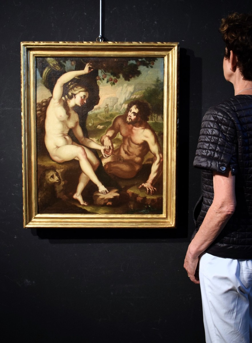 Adam And Eve  - Flemish Master  - 17th Century-photo-8