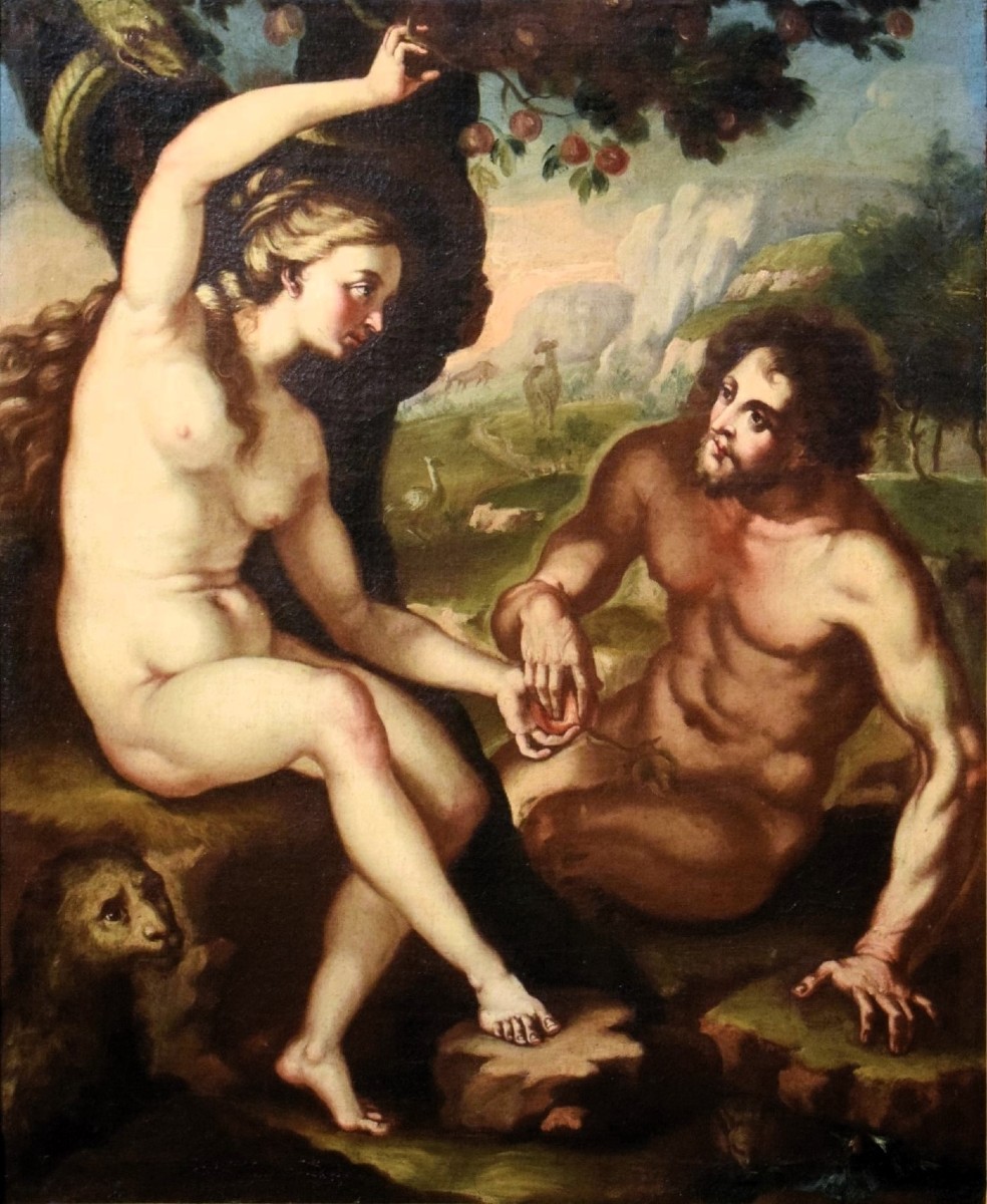 Adam And Eve  - Flemish Master  - 17th Century