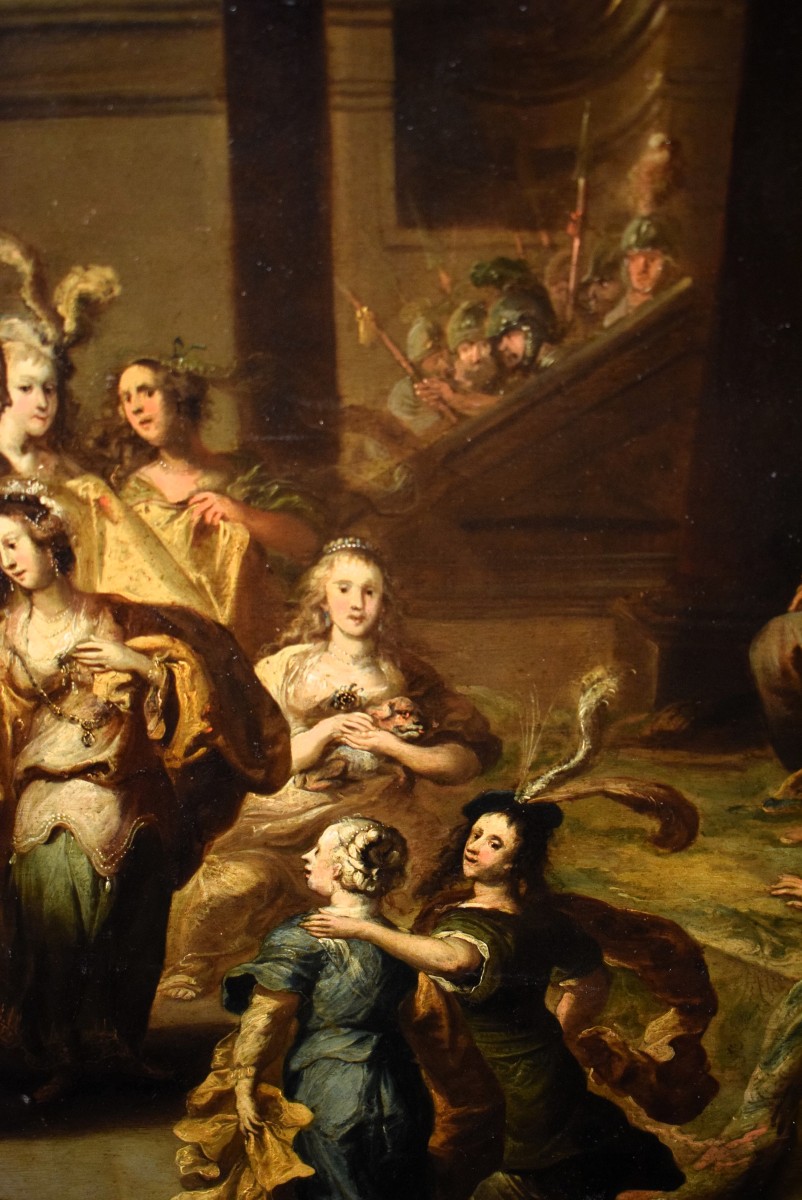 Le Mariage de David et Abigaïl -  Pauwels Casteels (Anvers,1625 – 1677)  signé  P.C.-photo-2
