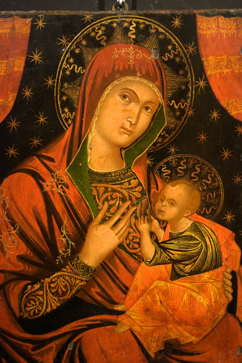 The Virgin With Child - (virgo Lactans) -  Veneto-cretan Icon-photo-2