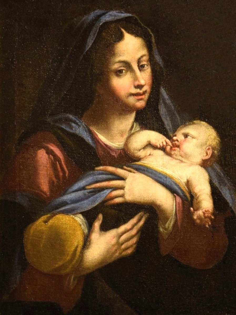 Vierge à l'Enfant -  Maître émilien du XVIIIe siècle-photo-2