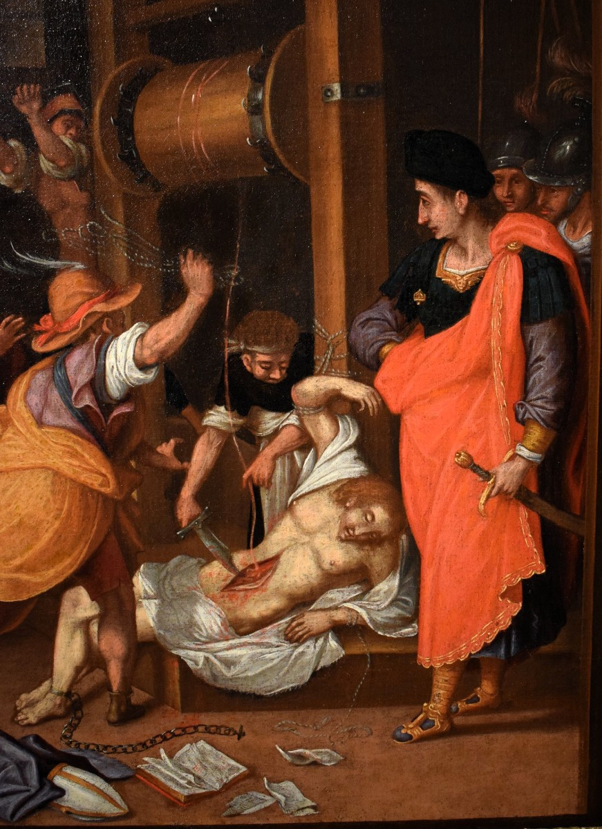 Le Martyre de Saint Érasme -  Maître flamand -  Fin du XVIIe siècle-photo-4