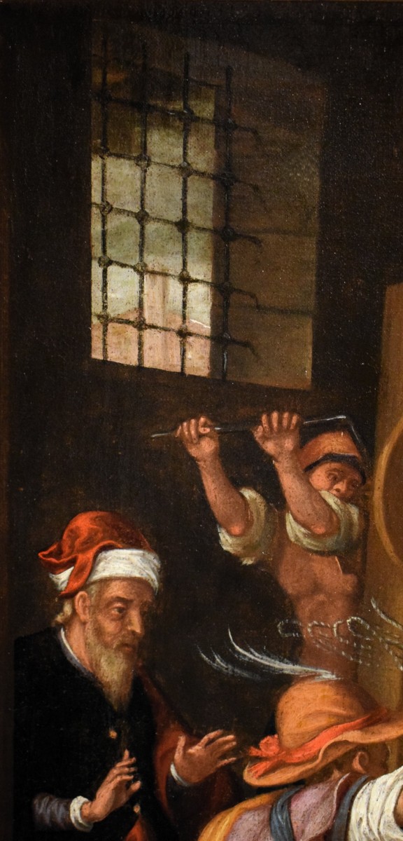 Le Martyre de Saint Érasme -  Maître flamand -  Fin du XVIIe siècle-photo-4