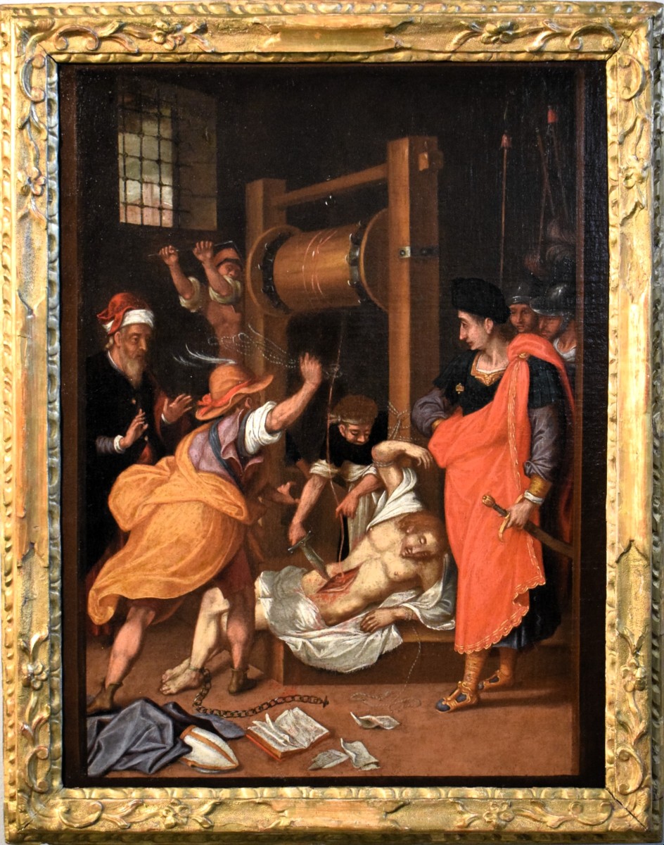 Le Martyre de Saint Érasme -  Maître flamand -  Fin du XVIIe siècle