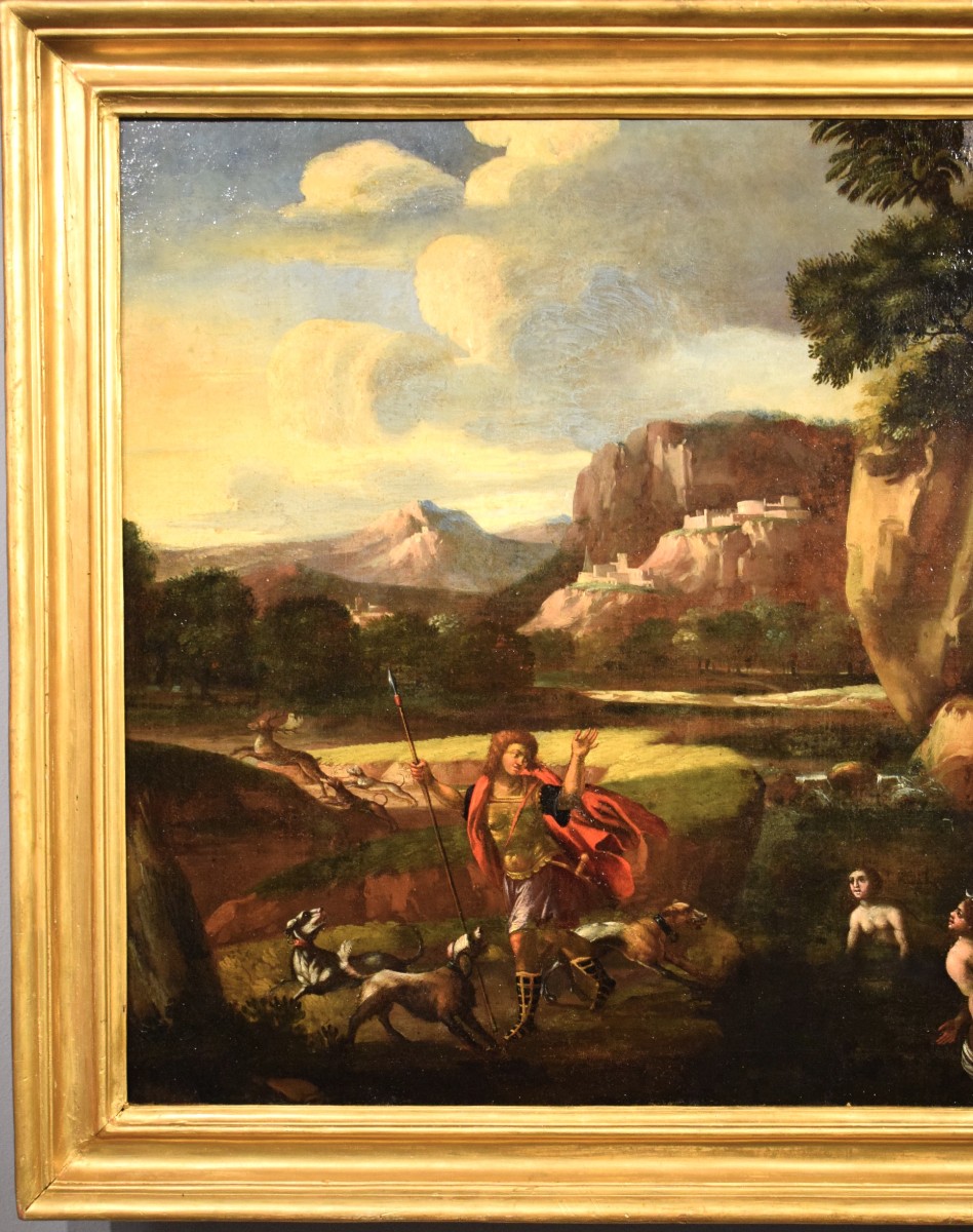 Diana And Actaeon -   Roman School  - 17th Century-photo-2