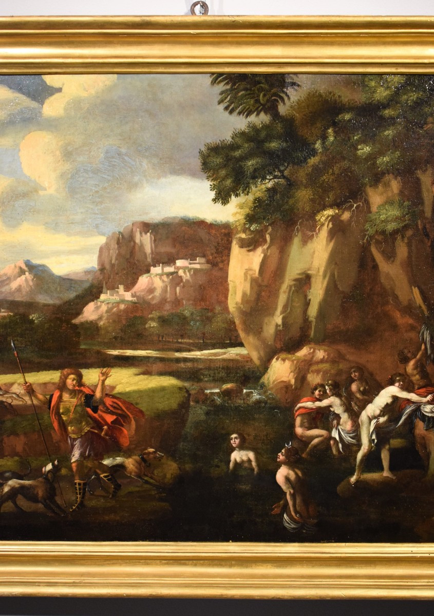 Diana And Actaeon -   Roman School  - 17th Century-photo-3