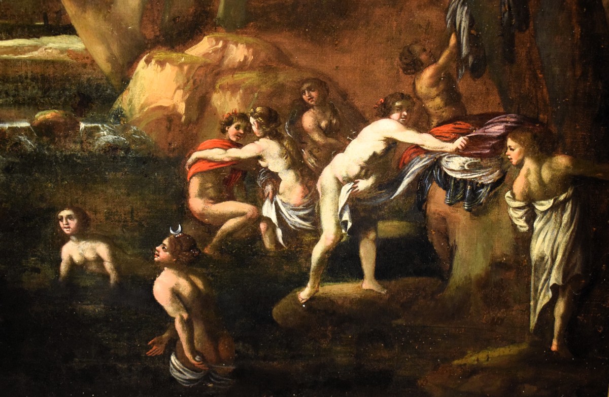 Diana And Actaeon -   Roman School  - 17th Century-photo-5