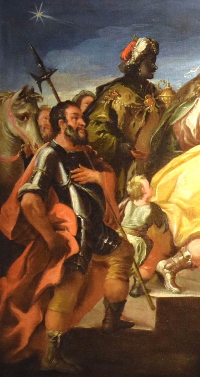 L'Adoration des Rois mages - fin du 17ème - Entourage de Luca Giordano (Naples, 1634-1705)-photo-2