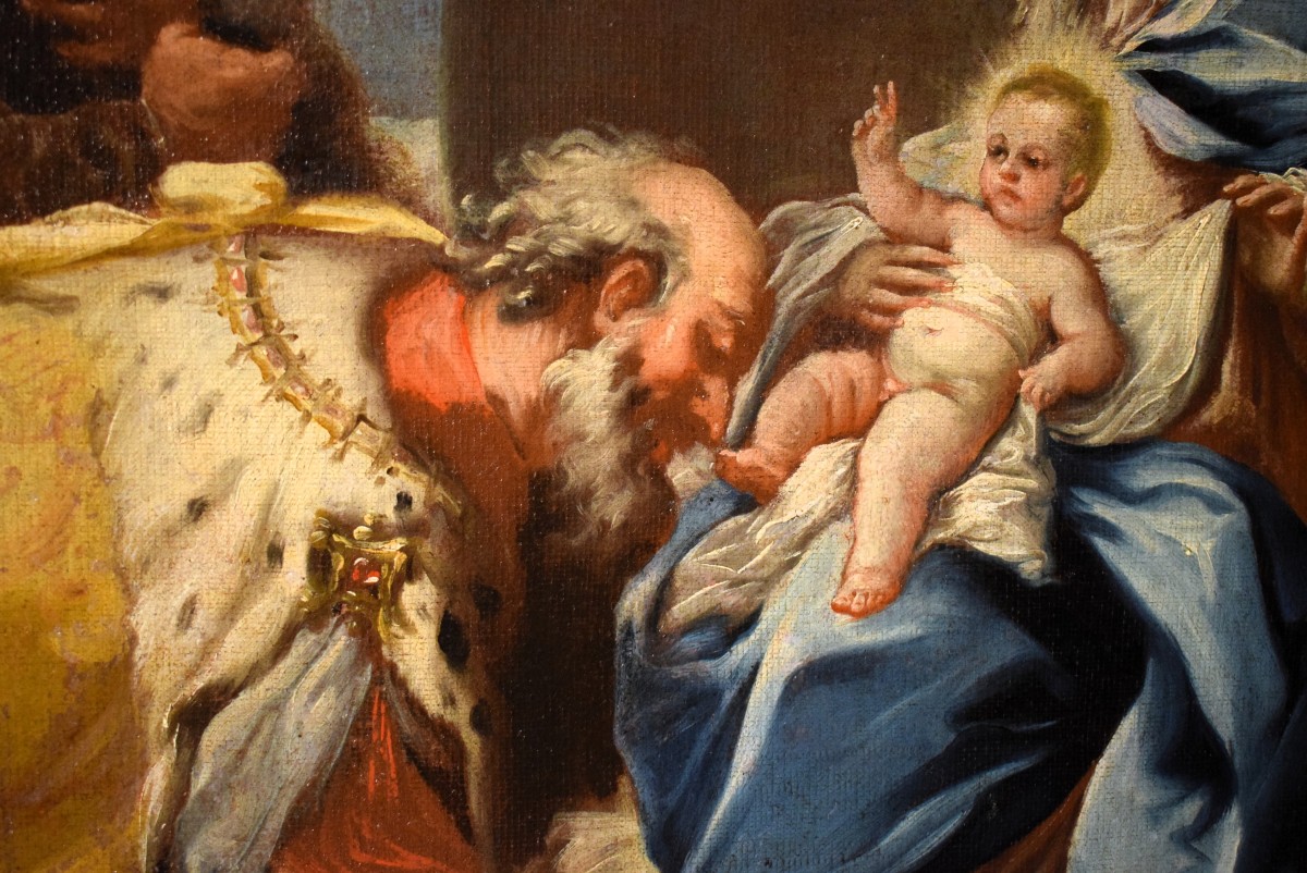 L'Adoration des Rois mages - fin du 17ème - Entourage de Luca Giordano (Naples, 1634-1705)-photo-3