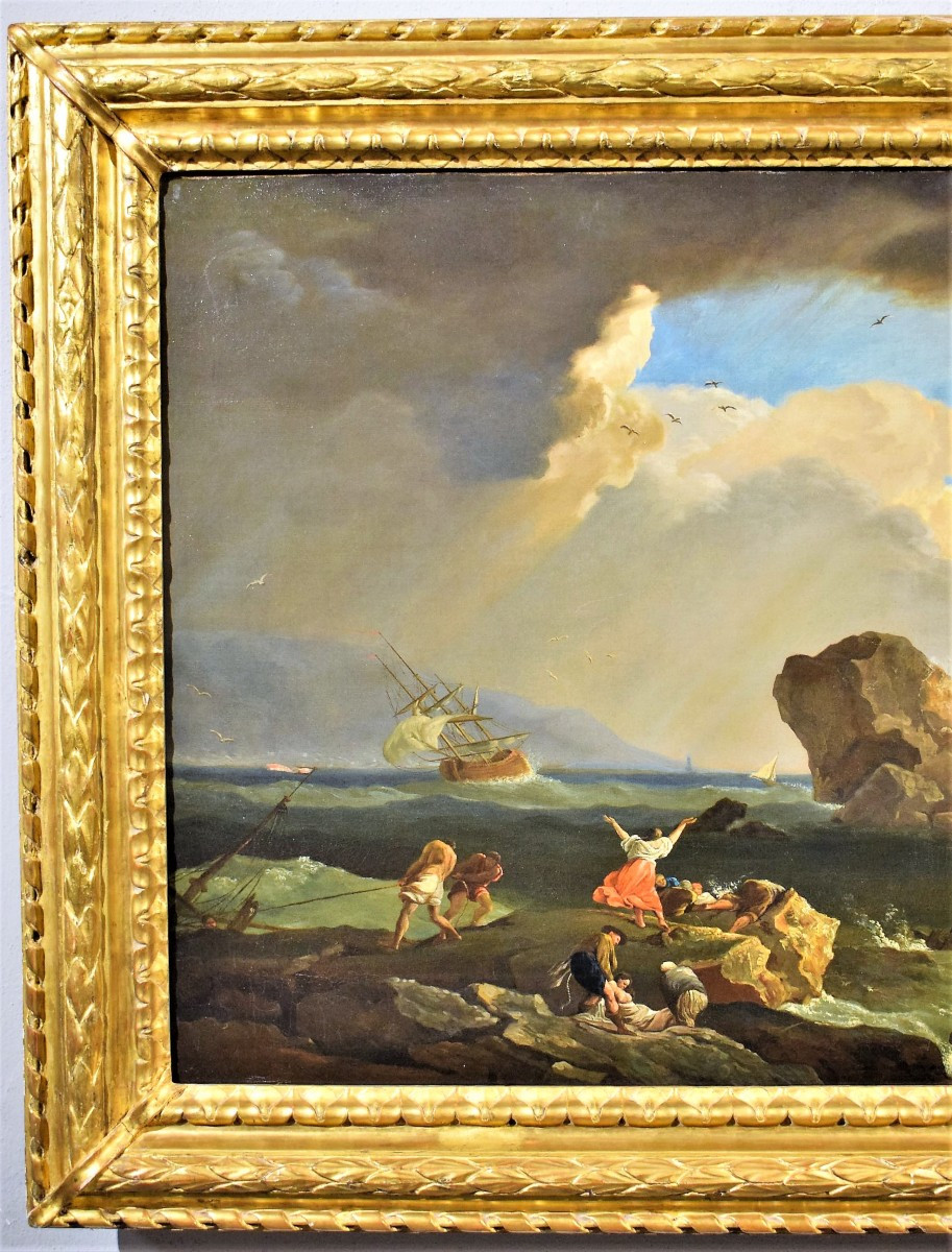 "shipwreck On The Reef" Claude Joseph Vernet (avignon 1714 - Paris 1789) Signed  And Dated-photo-3