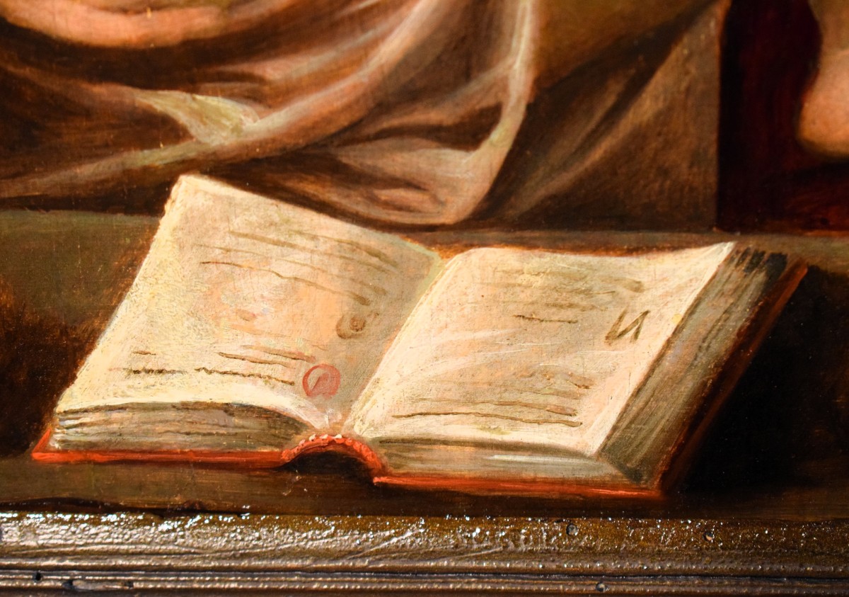 "virgo Lactans"  Oil On Panel  17th Century Artist-photo-5