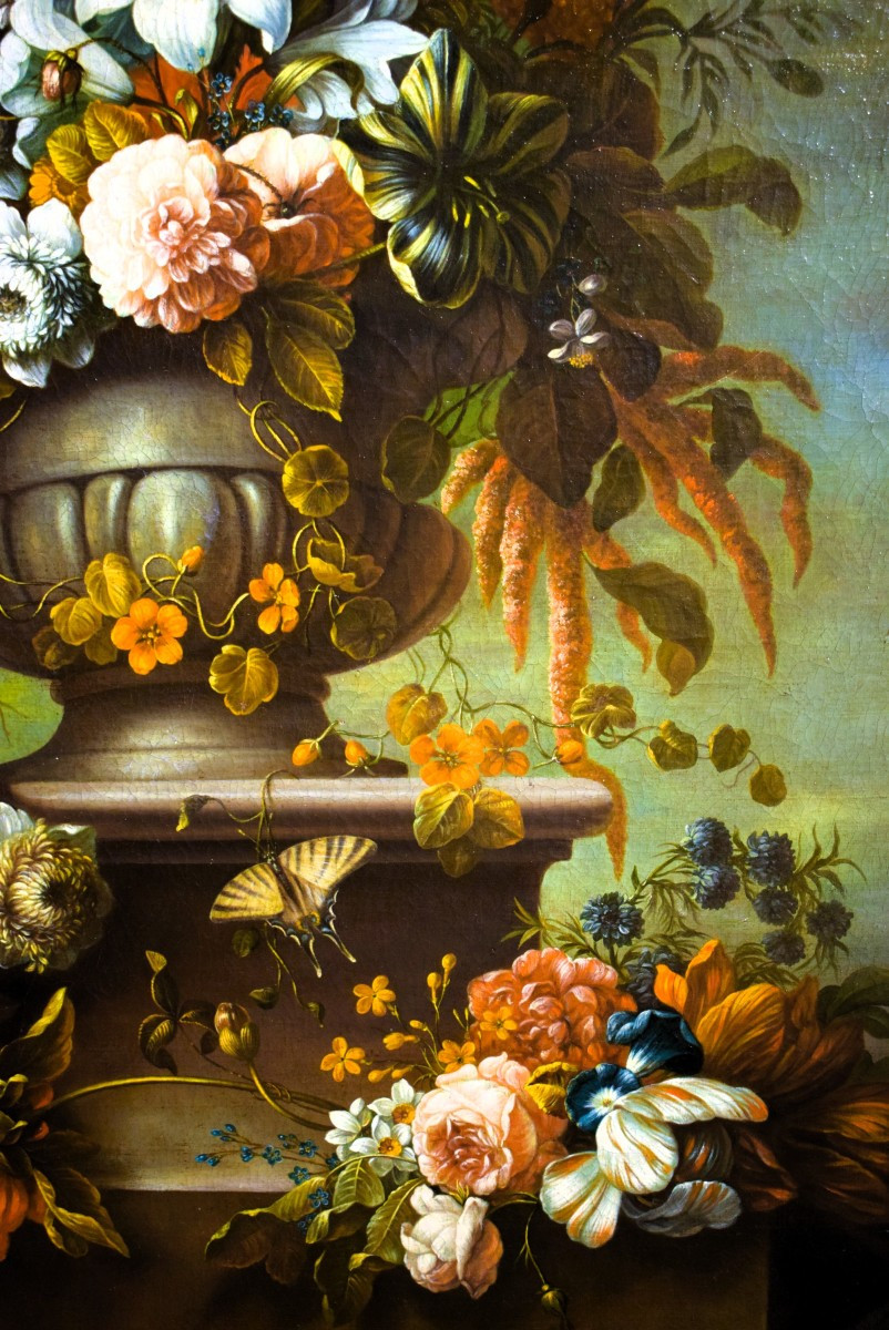 Nature morte au vase de fleurs - Maître italien du  XIXe siècle-photo-4