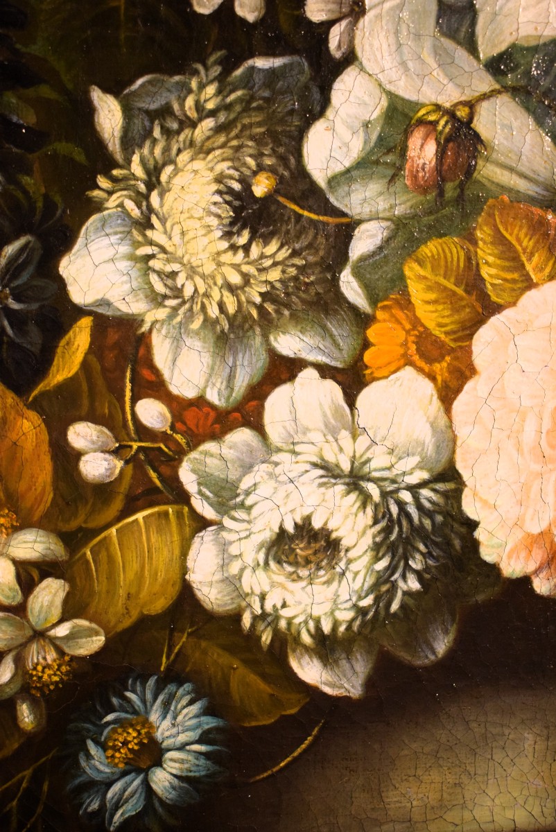 Nature morte au vase de fleurs - Maître italien du  XIXe siècle-photo-3
