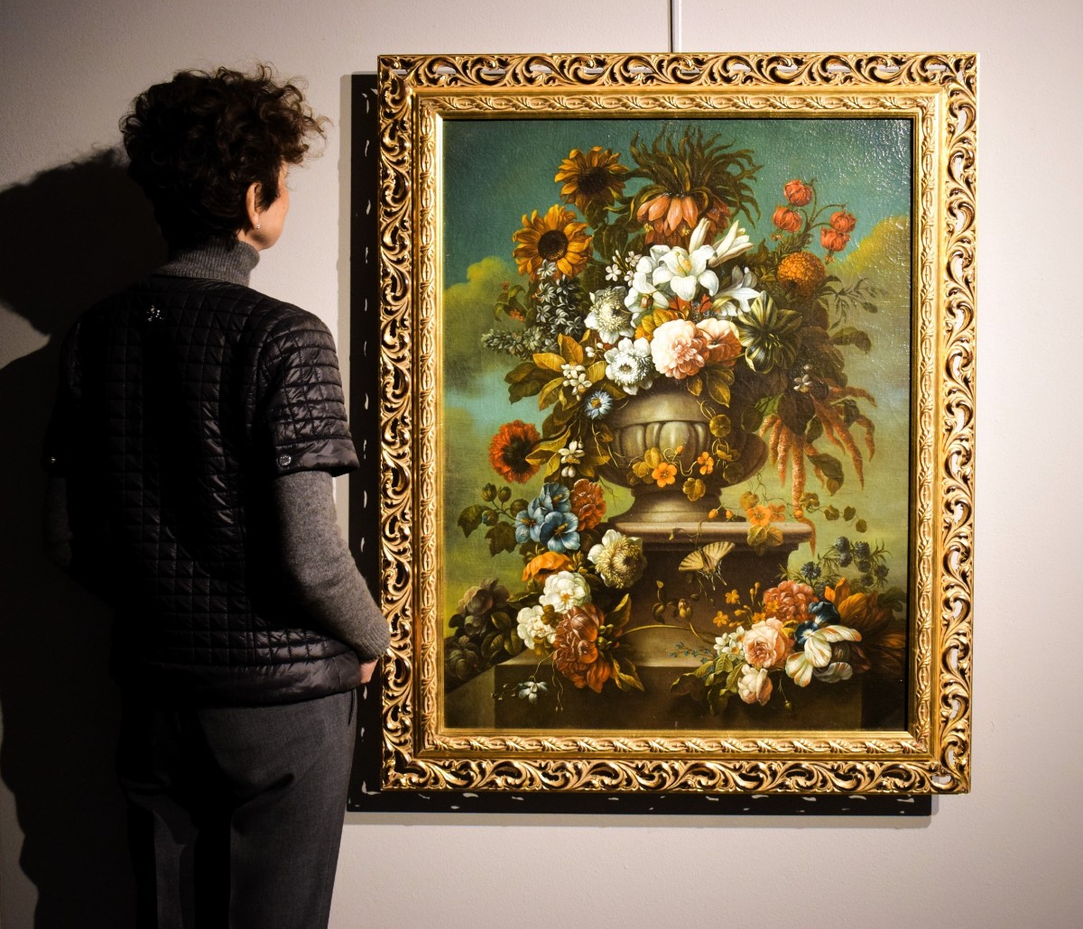 Nature morte au vase de fleurs - Maître italien du  XIXe siècle-photo-8