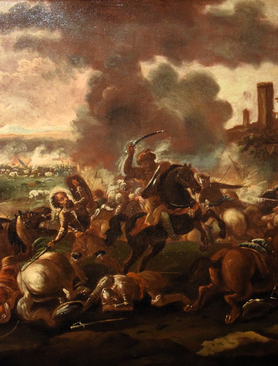 "battle, Christians Against The Turks"  - Calza (verona 1653-1725)  -photo-4