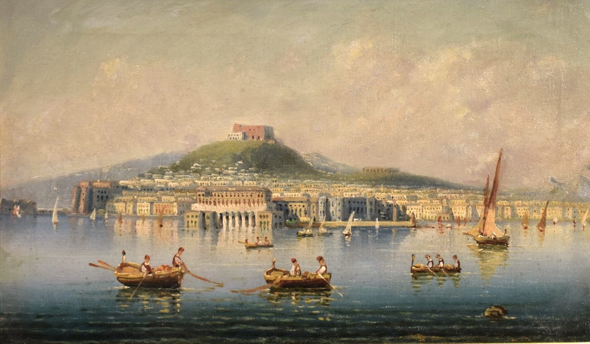 Pair Of Views Of The Gulf Of Naples.-photo-4