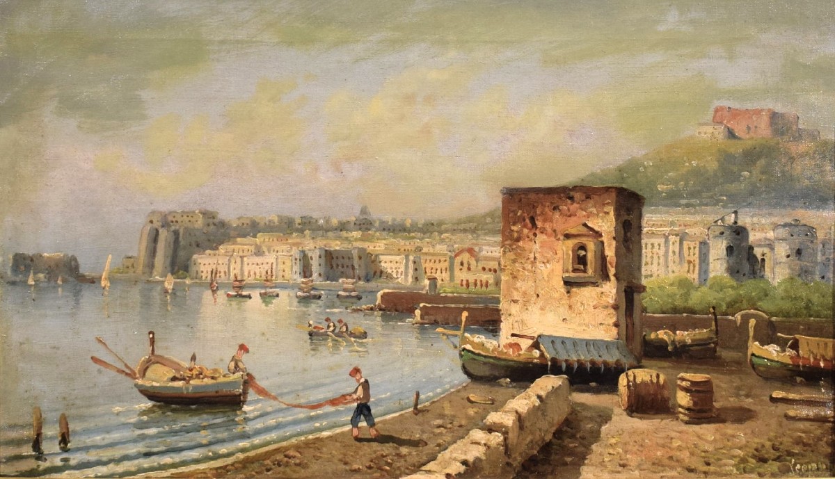 Pair Of Views Of The Gulf Of Naples.-photo-2