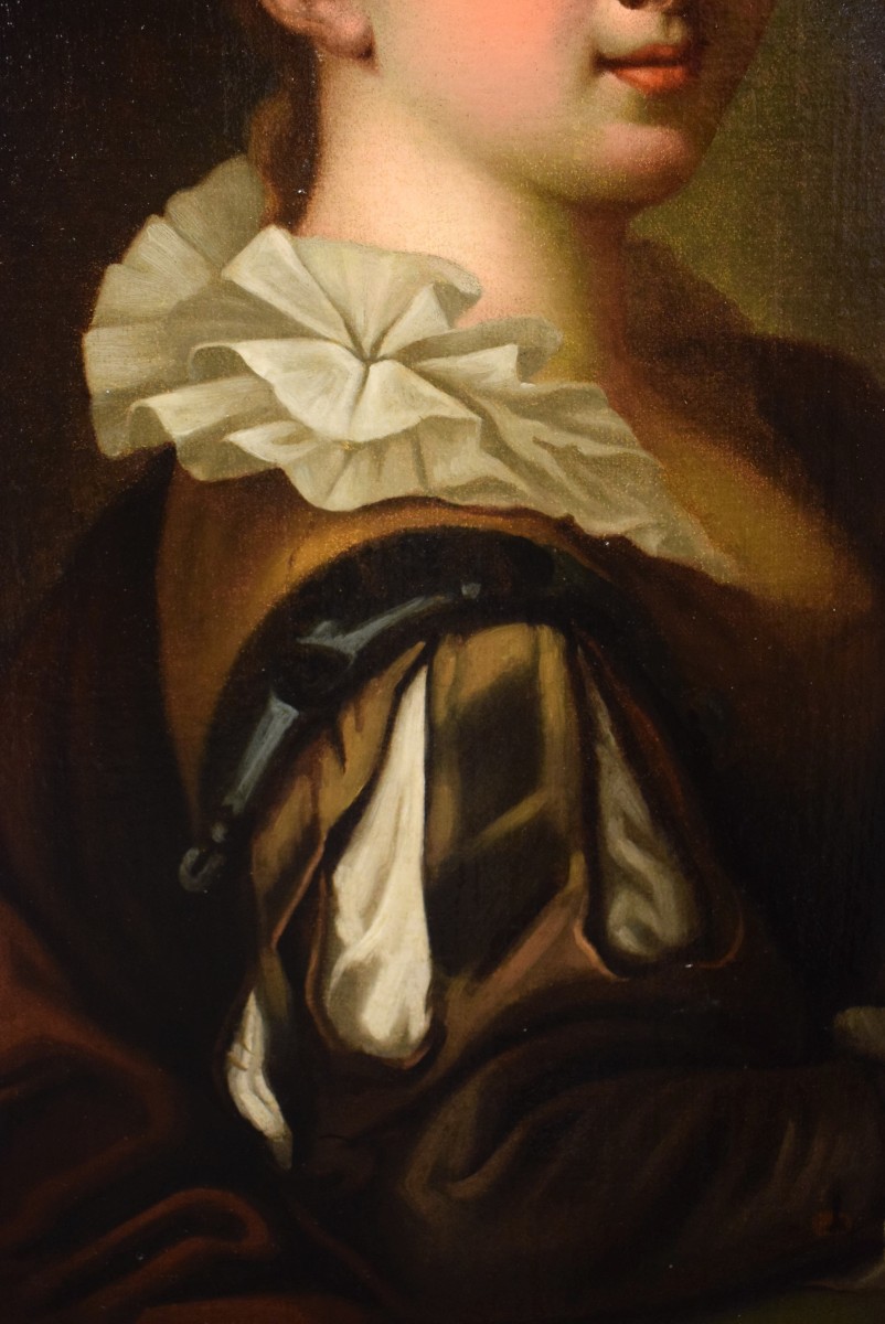 Portrait d'une jeune noble dame - Jean-Baptiste Greuze (1725 –1805) attr.-photo-4