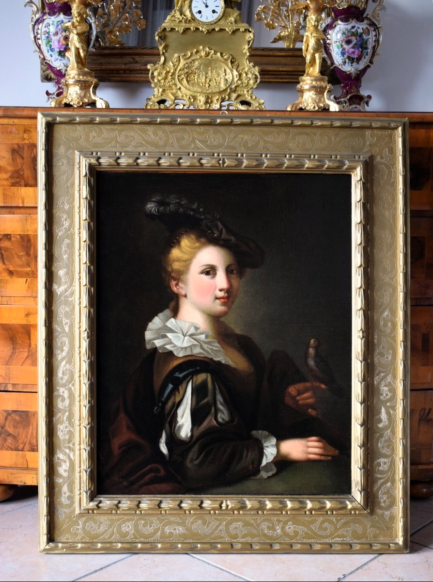 Young Lady With Goldfinch - France, 18th Century-photo-7