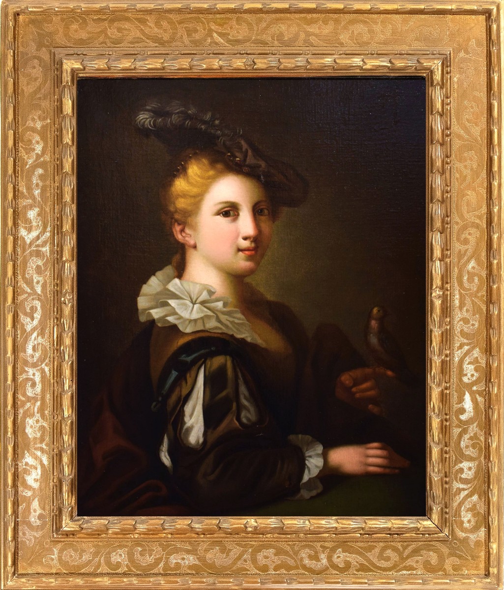 Young Lady With Goldfinch - France, 18th Century