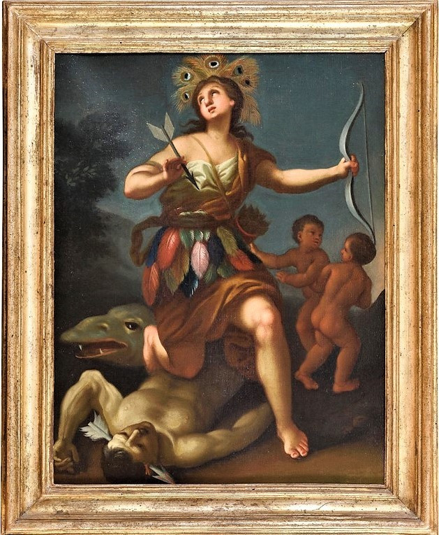 Allégorie de l'Amérique -  Francesco Trevisani (Capodistrie 1656-Rome 1746) atelier