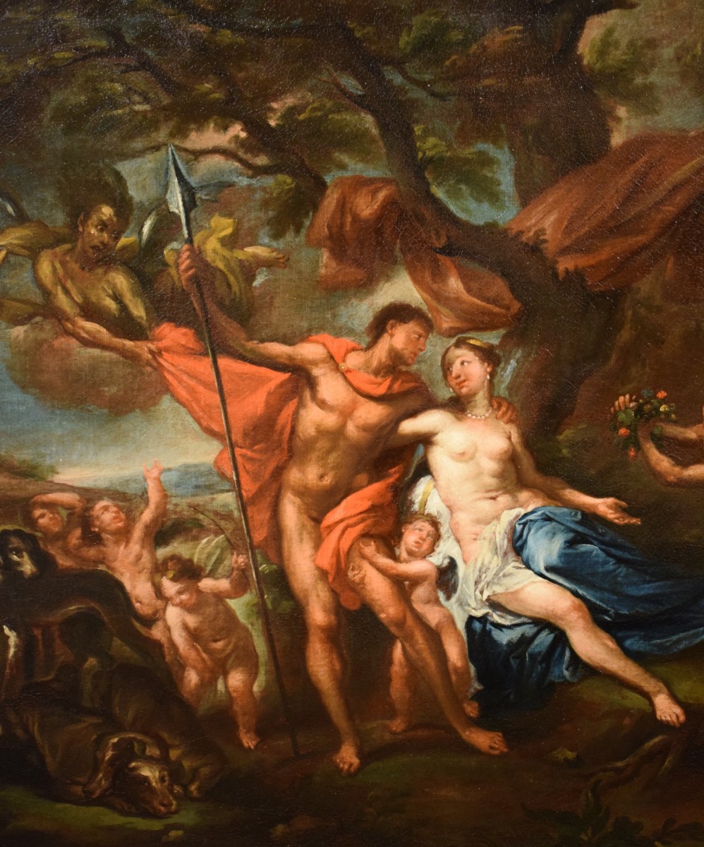 Venus And Adonis  - Atelier Of Frans Wouters (lierre 1612 - Antwerp 1659)-photo-1