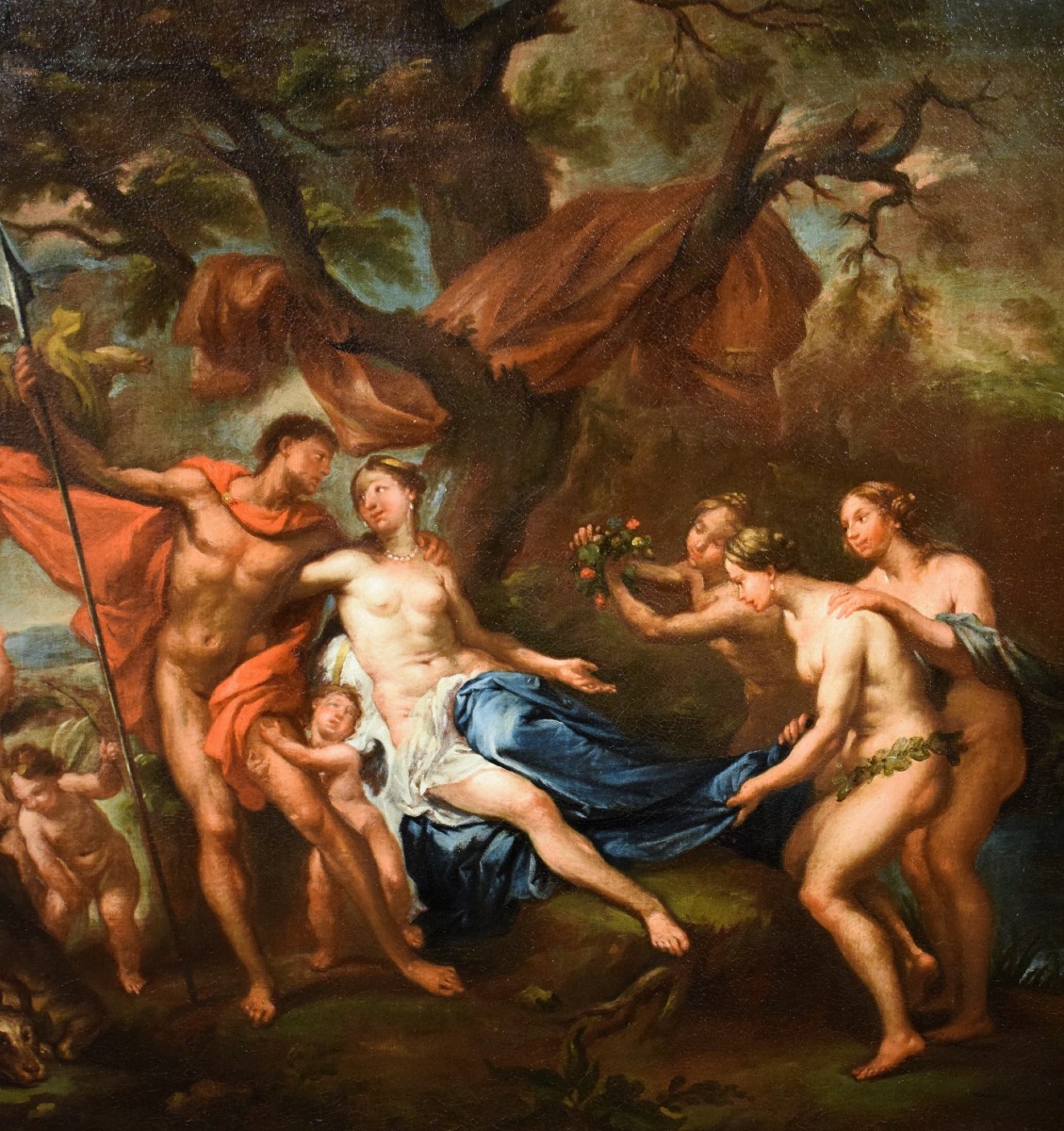 Venus And Adonis  - Atelier Of Frans Wouters (lierre 1612 - Antwerp 1659)-photo-2
