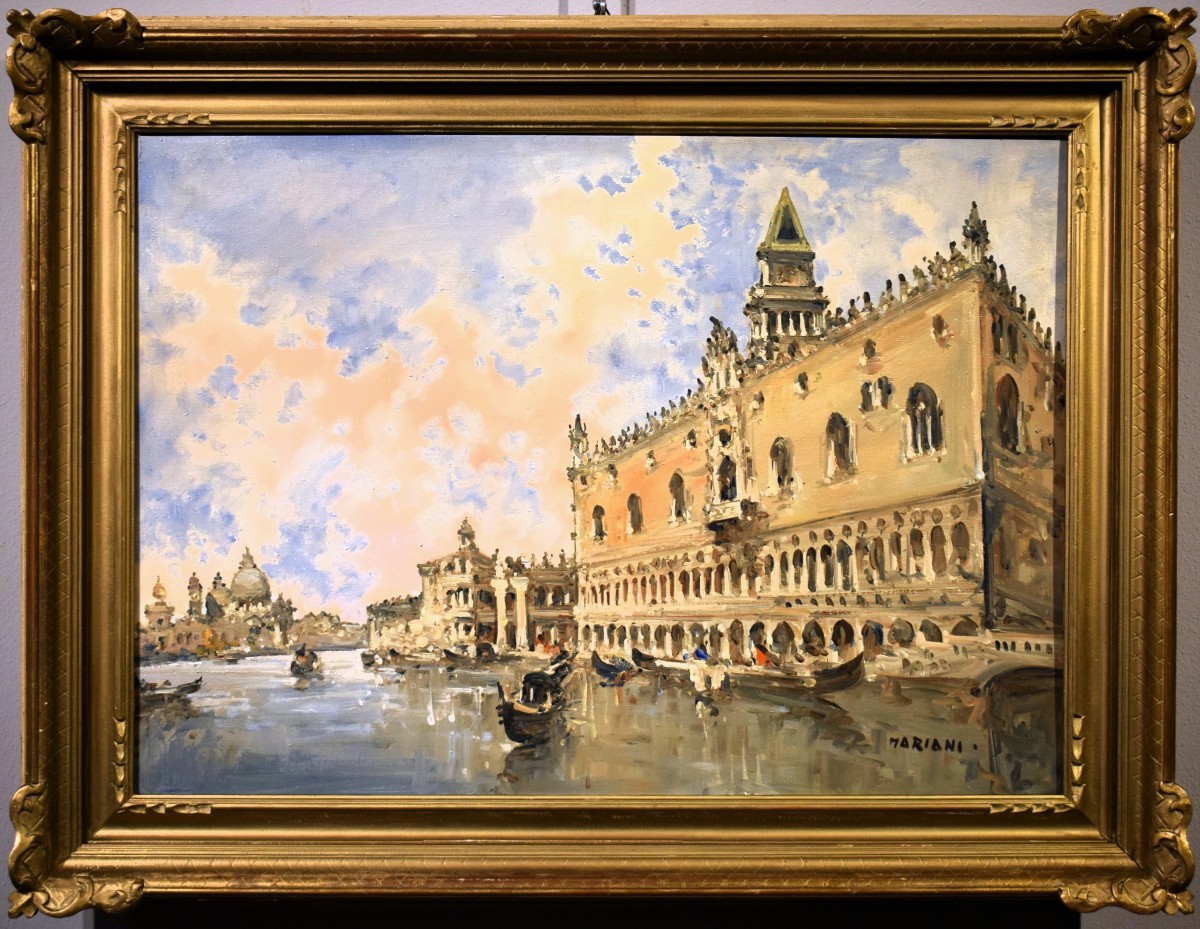 Venise, Bassin de Saint-Marc  - pseudonyme du  Giovanni Riva (Turin 1890 - 1973)