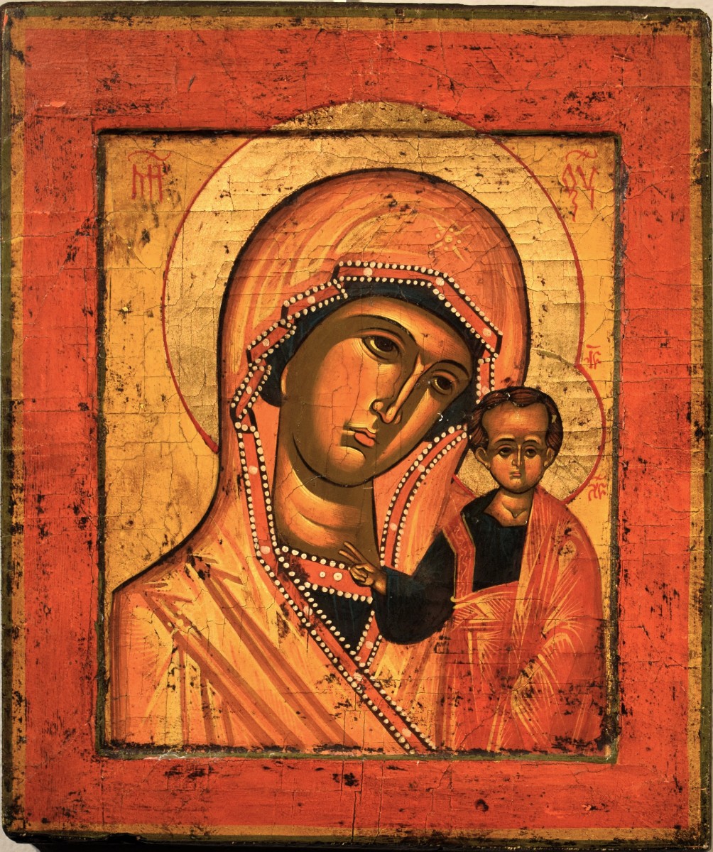 Russian Icon  The Virgin Of Kazan - Moscow, 19th/20th Century