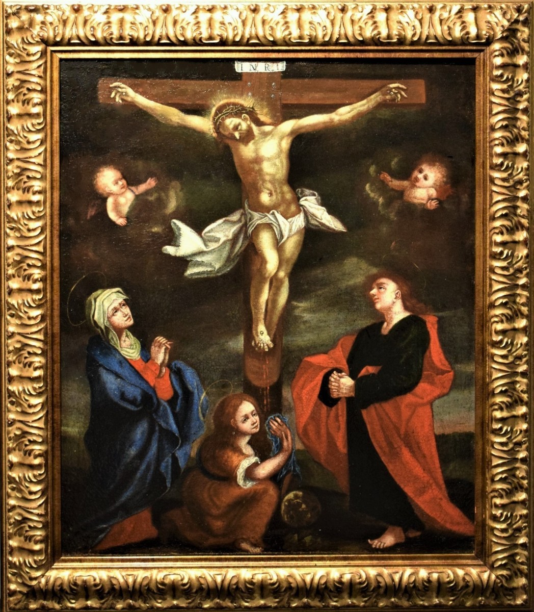 La Crucifixion du Christ - Maître flamand du XVIIe siècle-photo-2
