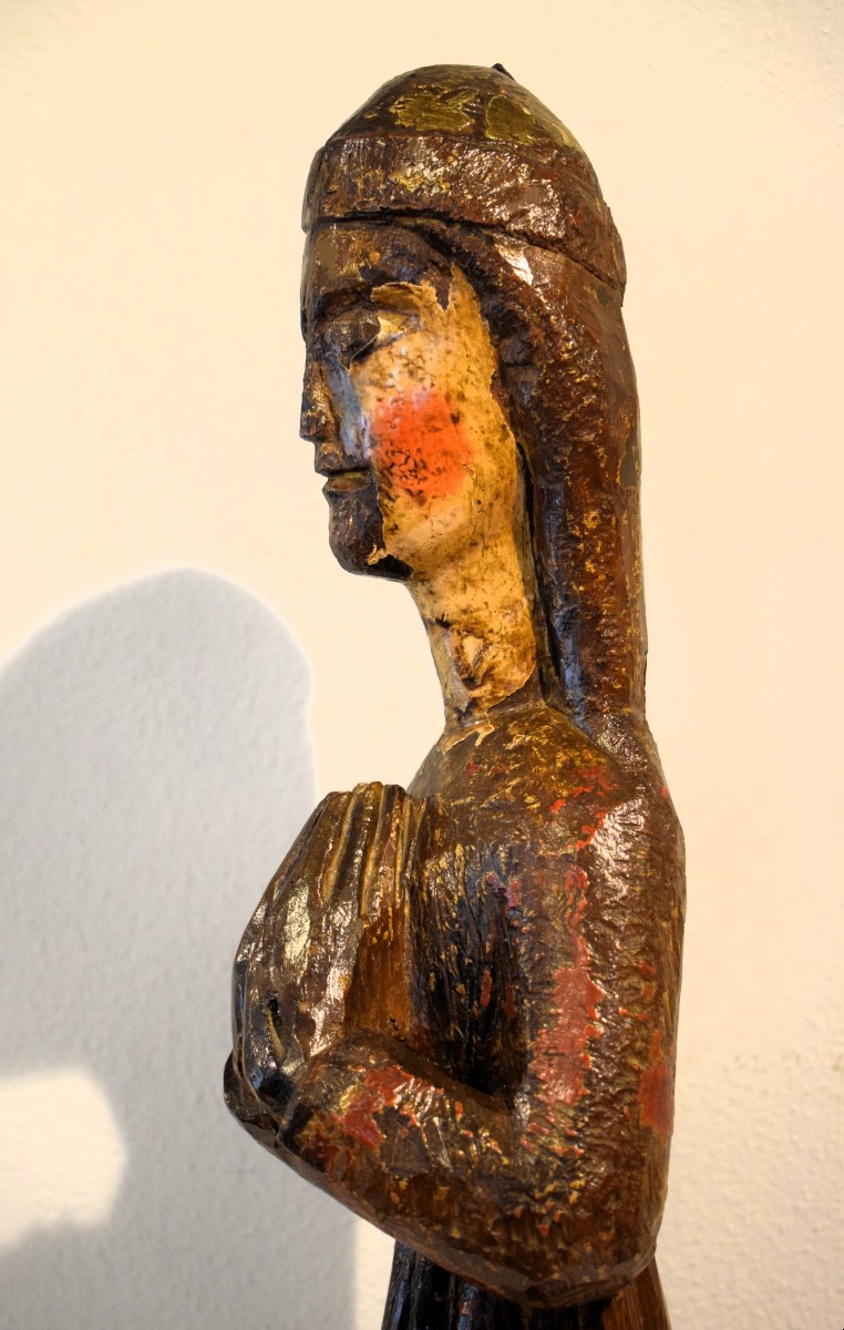 La Vierge terrassant le diable - Artiste espagnol du XIIIe siècle-photo-3