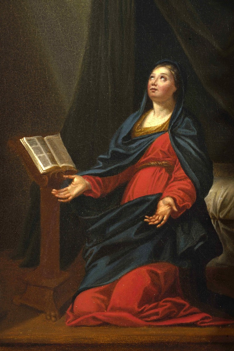 « L' Annonciation »  Atelier de Francesco Albani (Bologne, 1578-1660)-photo-2