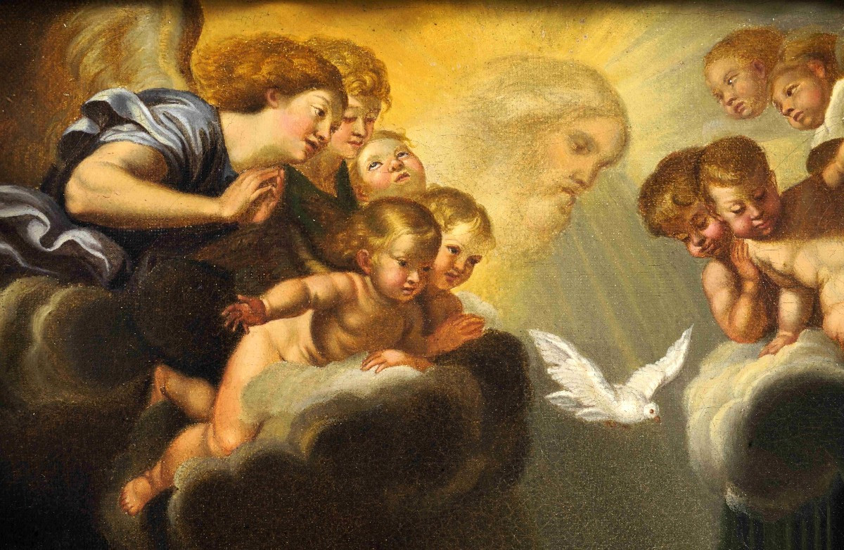 « L' Annonciation »  Atelier de Francesco Albani (Bologne, 1578-1660)-photo-3